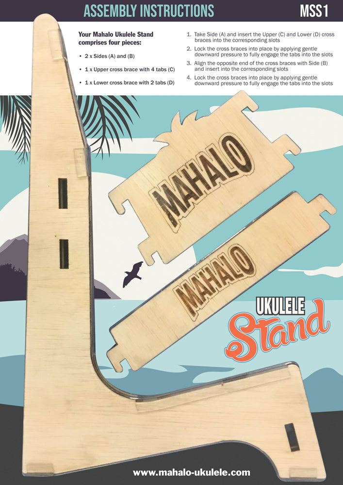 Mahalo | MSS1 | ENGRAVED WOODEN UKULELE STAND | Mahalo | MSS1 | ENGRAVED WOODEN UKULELE STAND |